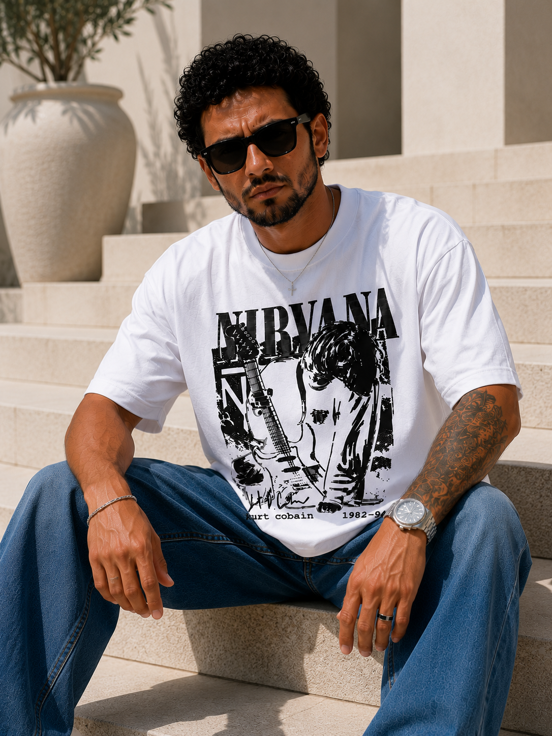 NIRVANA WHITE OVERSIZED T-SHIRT
