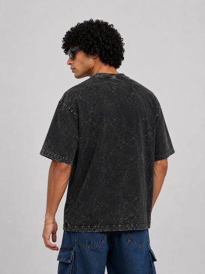 Black Acid Washed Oversized Tee