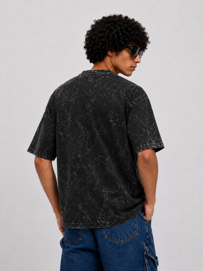 Black Acid Washed Oversized Tee