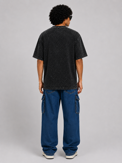 Black Acid Washed Oversized Tee